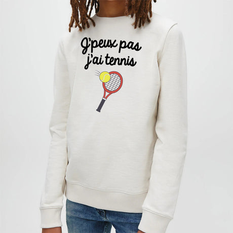 Sweat Enfant J'peux pas j'ai tennis Blanc