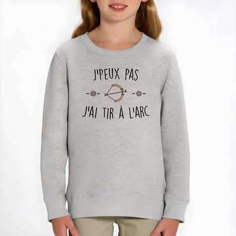 Sweat Enfant J'peux pas j'ai tir à l'arc Gris