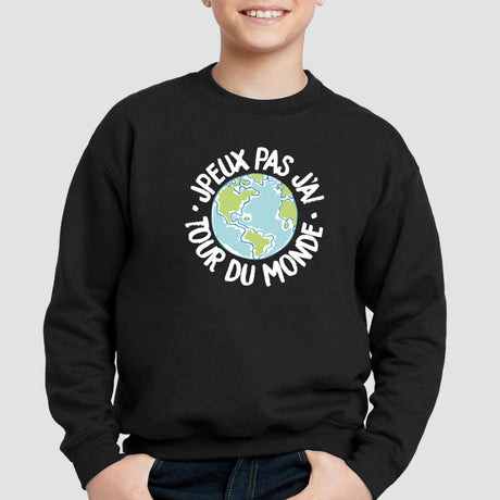 Sweat Enfant J'peux pas j'ai tour du monde Noir