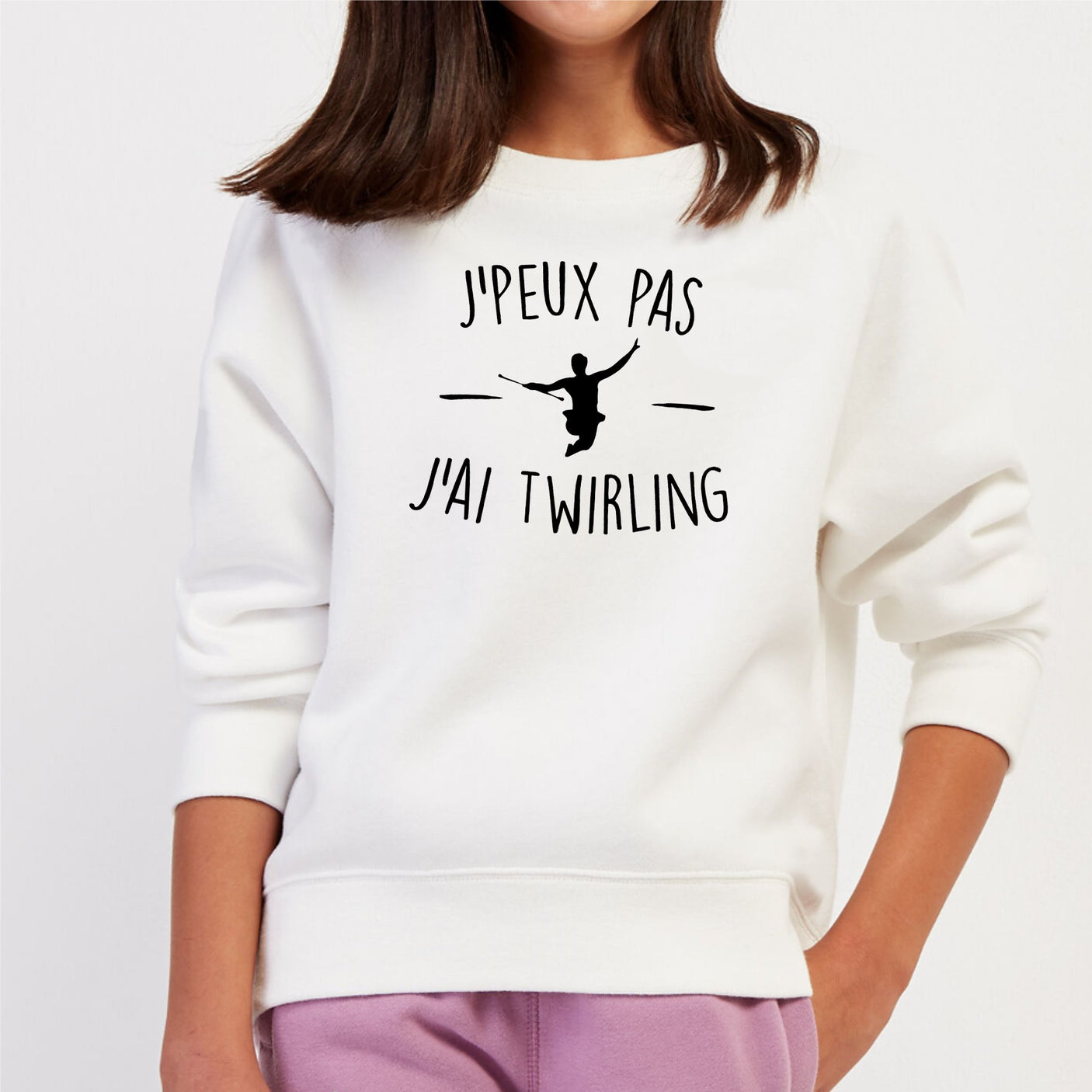 Sweat Enfant J'peux pas j'ai twirling Blanc