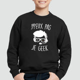 Sweat Enfant J'peux pas je geek Noir