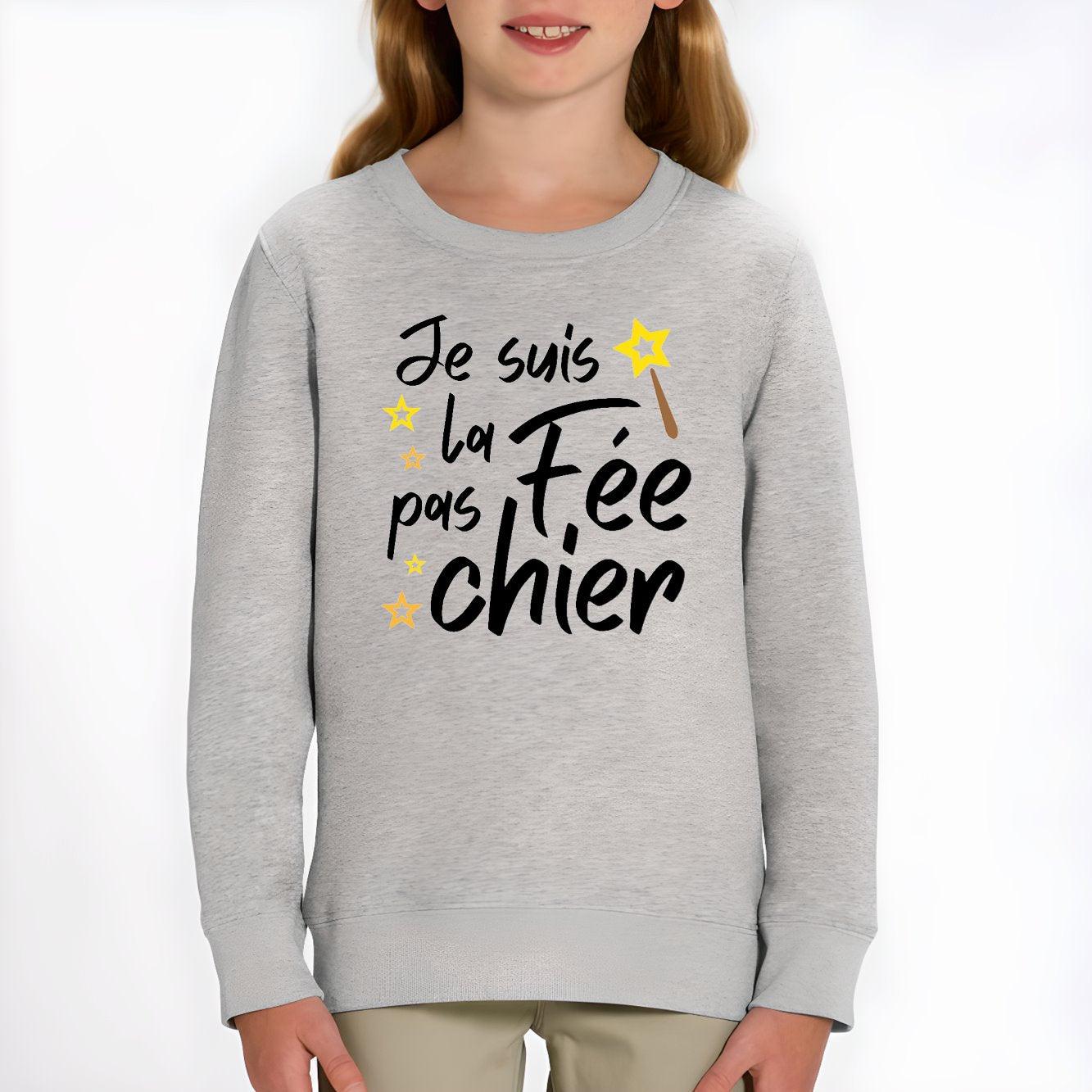 Sweat Enfant La fée pas chier Gris