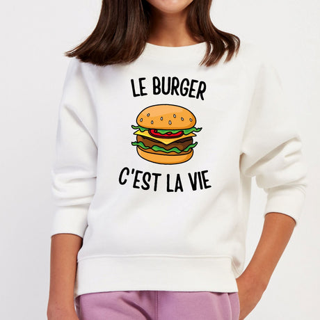 Sweat Enfant Le burger c'est la vie Blanc