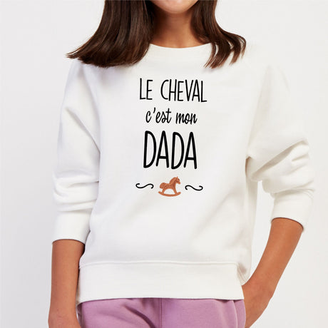 Sweat Enfant Le cheval c'est mon dada Blanc