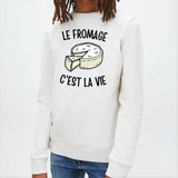 Sweat Enfant Le fromage c'est la vie Blanc