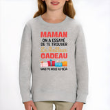 Sweat Enfant Le meilleur cadeau pour maman Gris