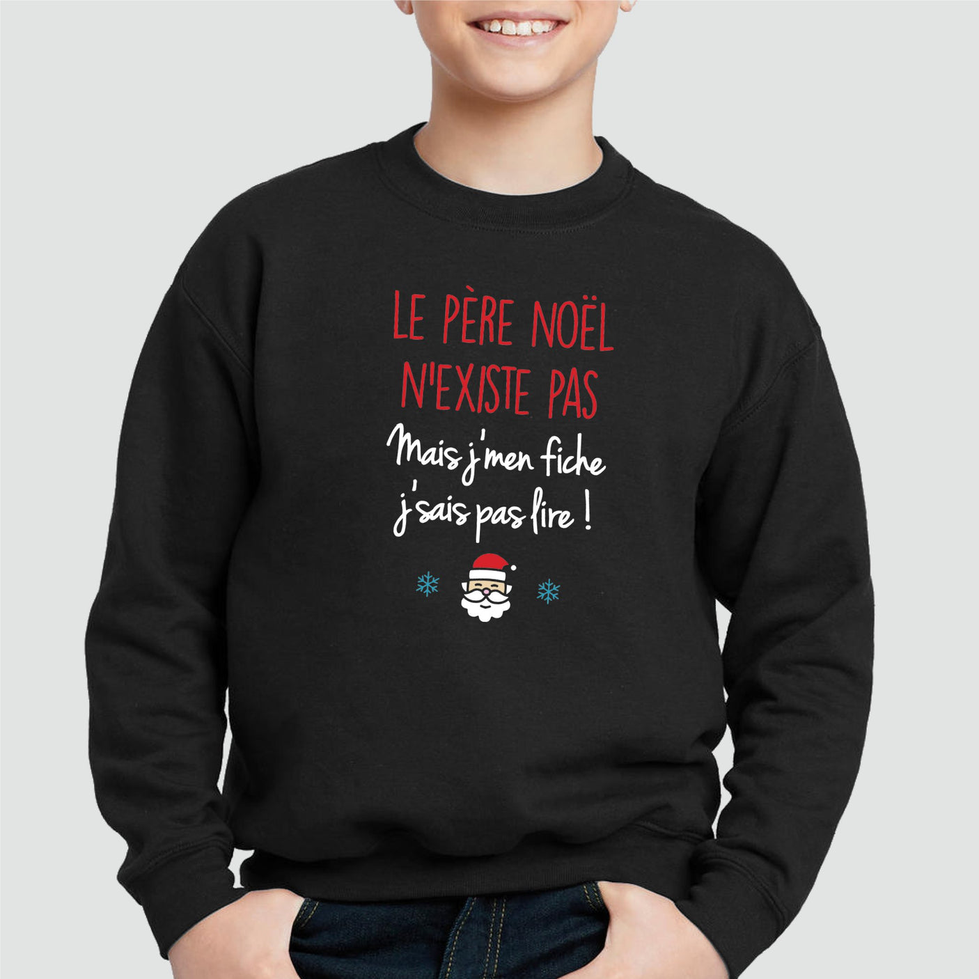 Sweat Enfant Le père noël n'existe pas Noir