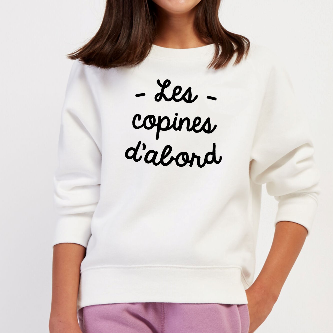 Sweat Enfant Les copines d'abord Blanc