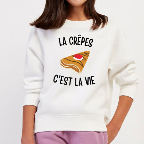 Sweat Enfant Les crêpes c'est la vie Blanc