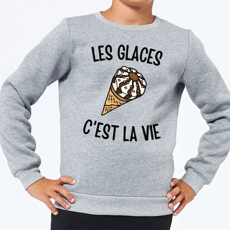 Sweat Enfant Les glaces c'est la vie Gris