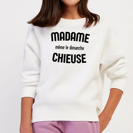 Sweat Enfant Madame chieuse Blanc