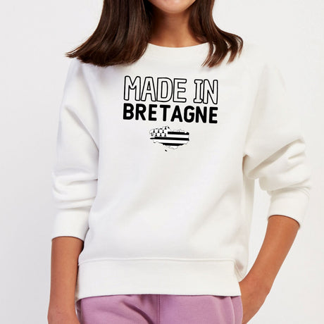 Sweat Enfant Made in Bretagne Blanc