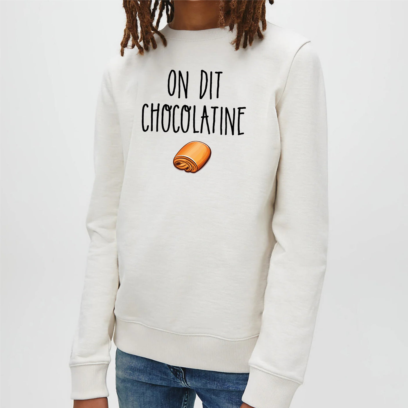 Sweat Enfant On dit chocolatine Blanc