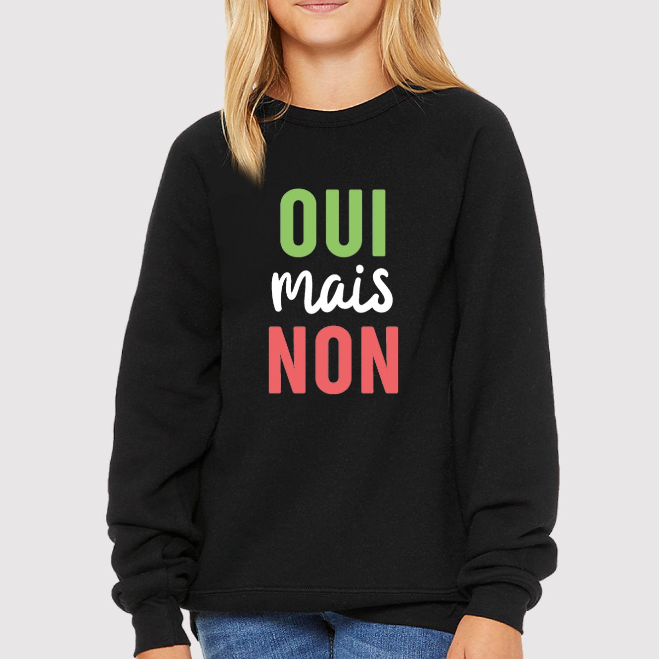 Sweat Enfant Oui mais non Noir