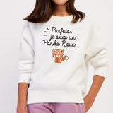 Sweat Enfant Panda roux Blanc