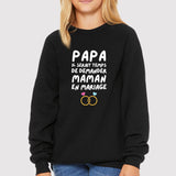 Sweat Enfant Papa demande en mariage maman Noir