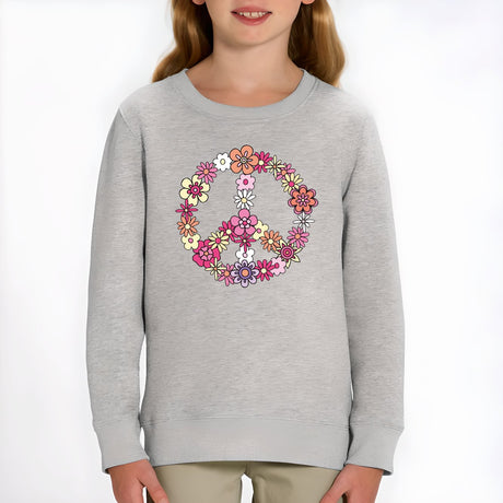 Sweat Enfant Peace and Love Gris