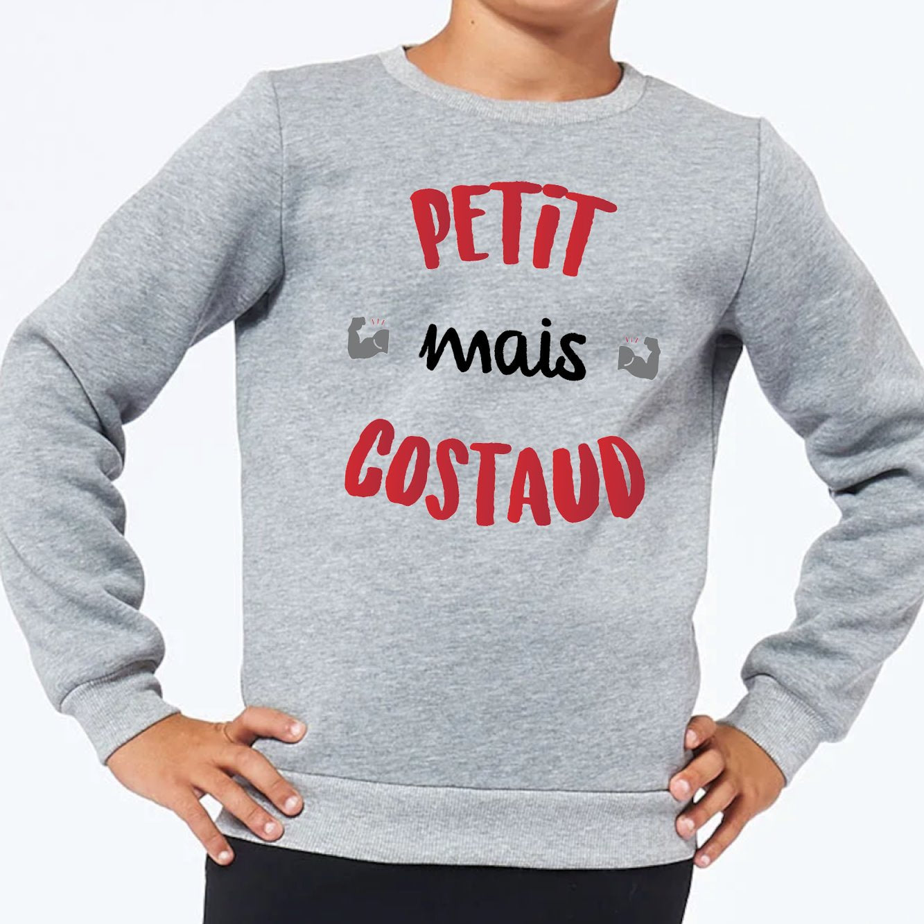 Sweat Enfant Petit mais costaud Gris