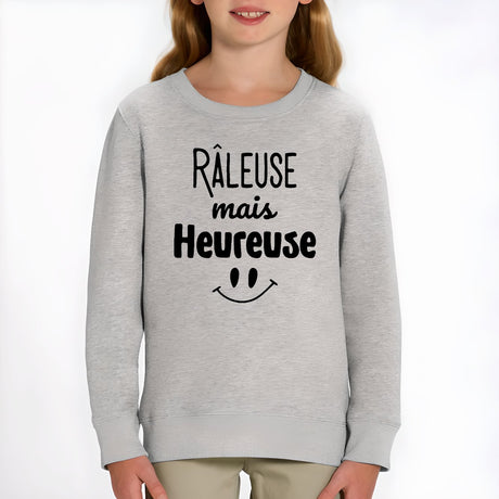 Sweat Enfant Râleuse mais heureuse Gris