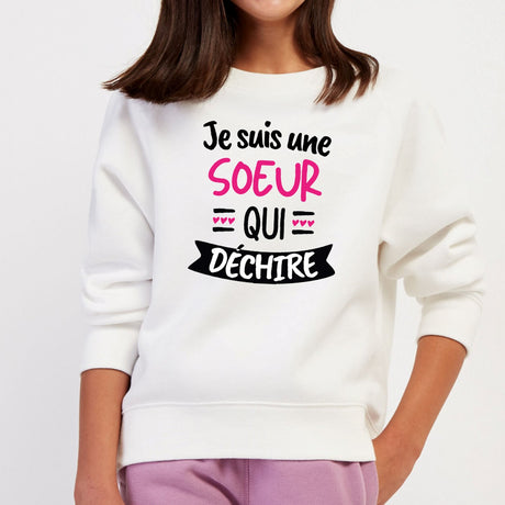 Sweat Enfant Soeur qui déchire Blanc