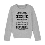 Sweat Enfant Tous les hommes naissent égaux les meilleurs en novembre 