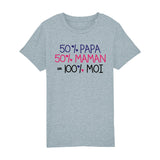 T-Shirt Enfant 50% maman 50% papa 