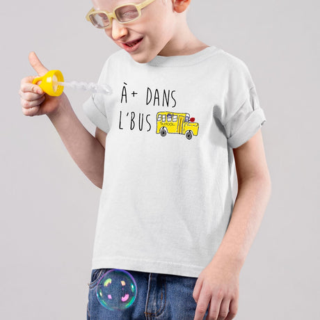 T-Shirt Enfant À plus dans l'bus Blanc