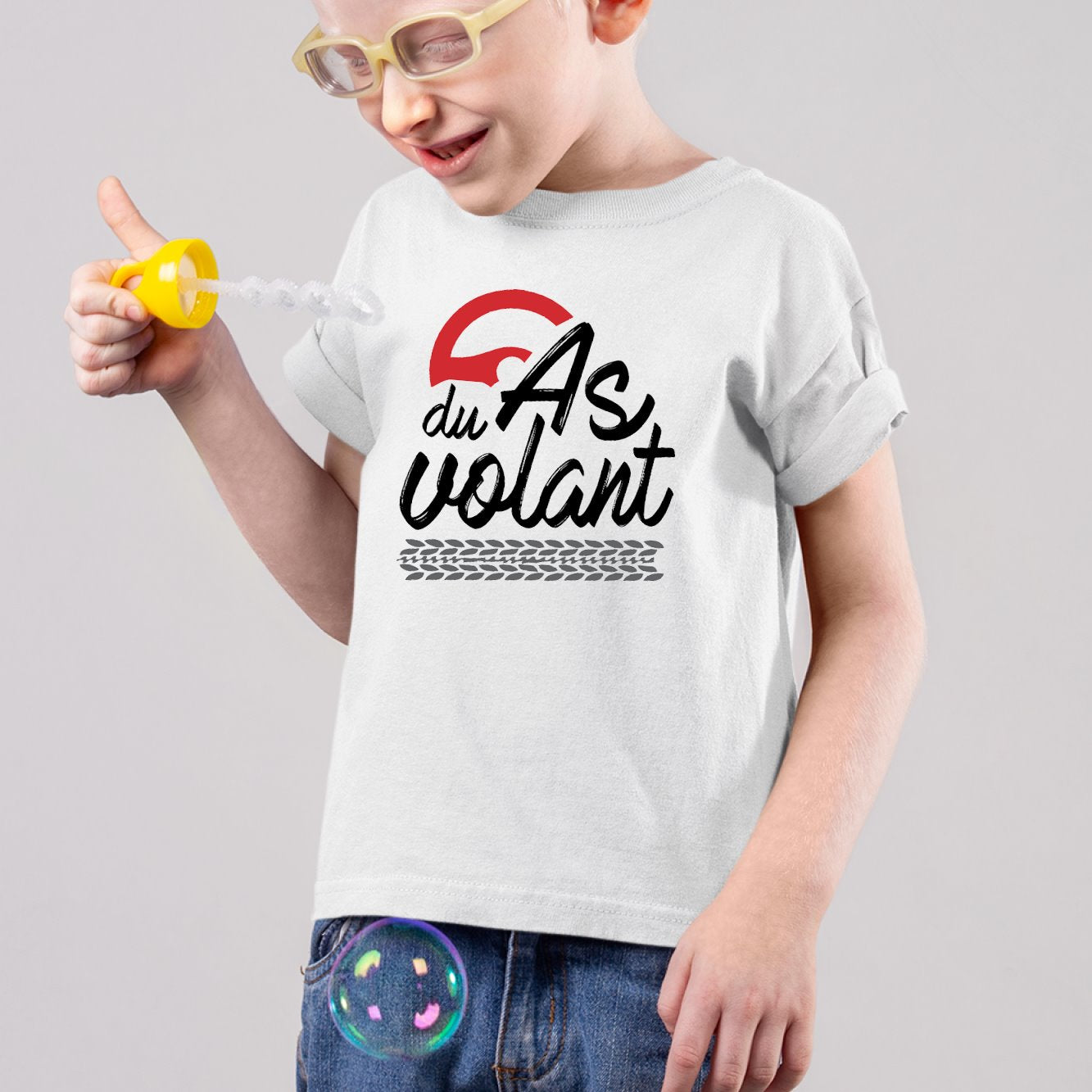 T-Shirt Enfant As du volant Blanc