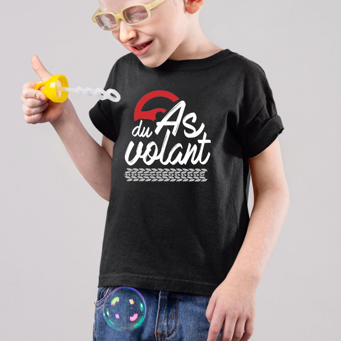 T-Shirt Enfant As du volant Noir