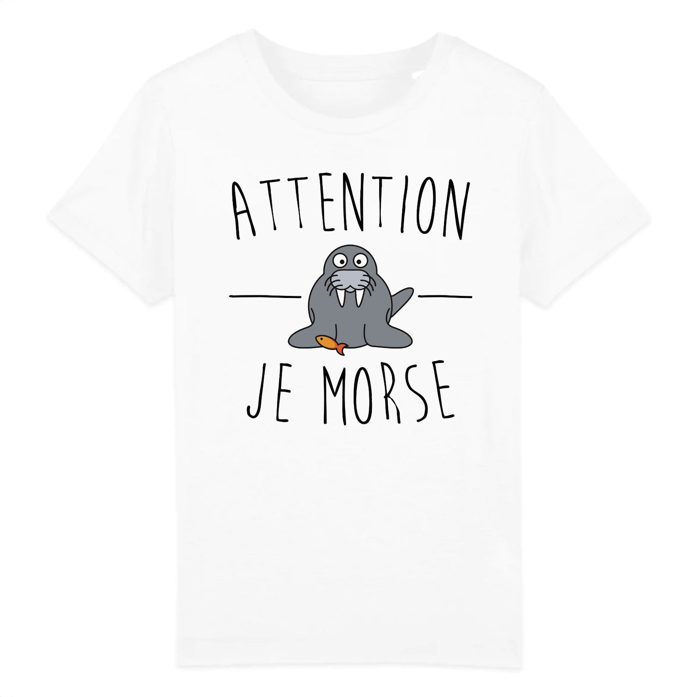 T-Shirt Enfant Attention je mords 