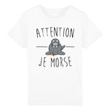 T-Shirt Enfant Attention je mords 