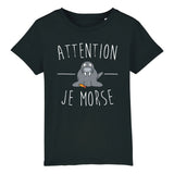 T-Shirt Enfant Attention je mords 