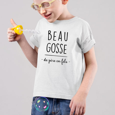 T-Shirt Enfant Beau gosse de père en fils Blanc