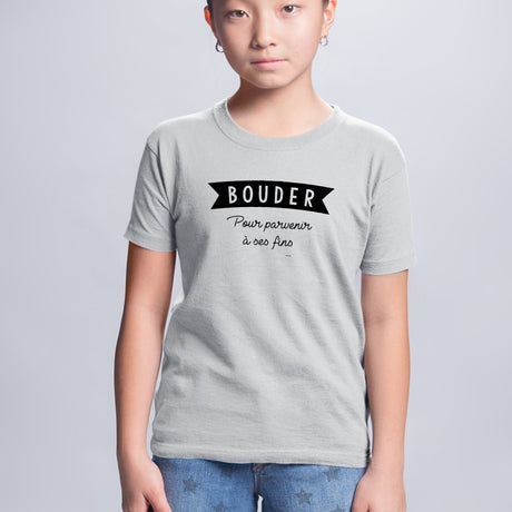 T-Shirt Enfant Bouder pour parvenir à ses fins Gris