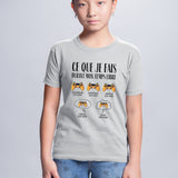 T-Shirt Enfant Ce que je fais durant mon temps libre Jeux vidéo Gris