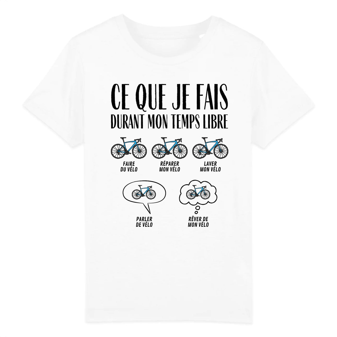 T-Shirt Enfant Ce que je fais durant mon temps libre Vélo 