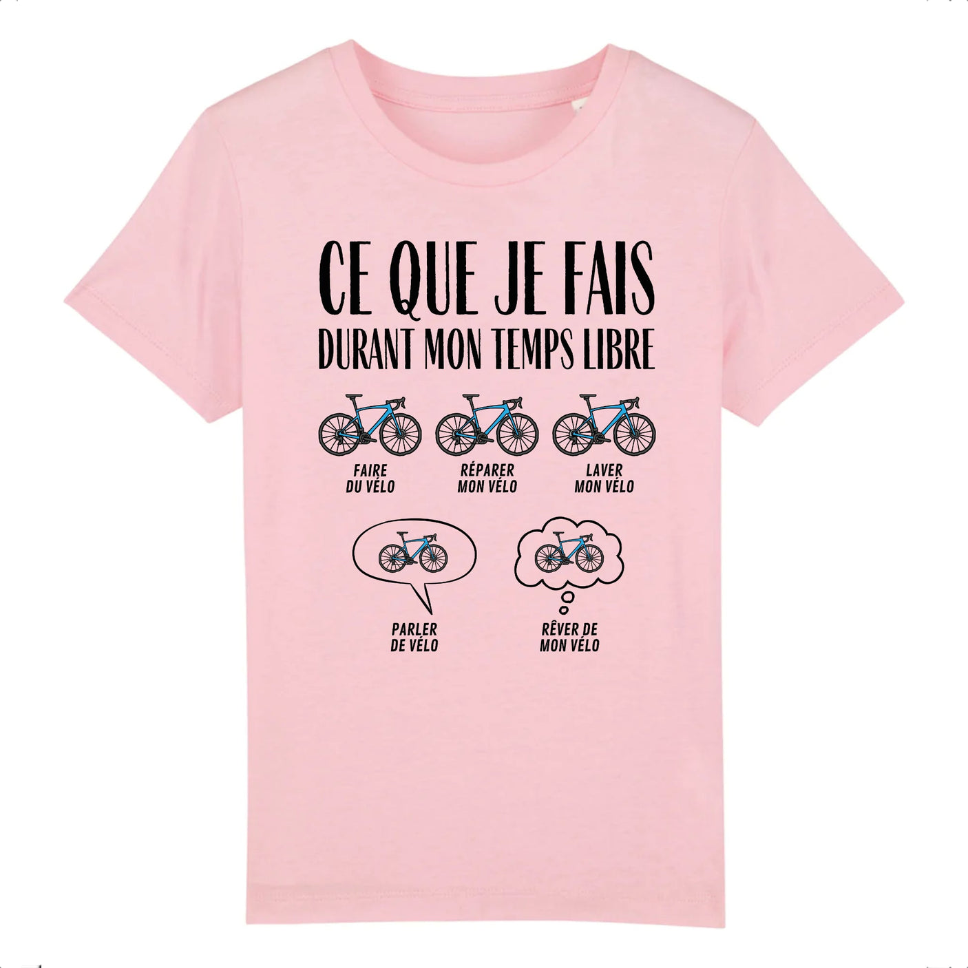 T-Shirt Enfant Ce que je fais durant mon temps libre Vélo 