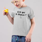 T-Shirt Enfant C'est qui le patron Gris