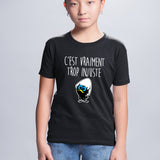 T-Shirt Enfant C'est vraiment trop injuste Noir