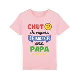 T-Shirt Enfant Chut je regarde le match avec papa 