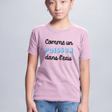 T-Shirt Enfant Comme un poisson dans l'eau Rose