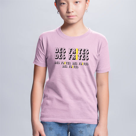 T-Shirt Enfant Des frites des frites Rose