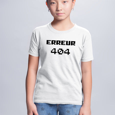 T-Shirt Enfant Erreur 404 Blanc