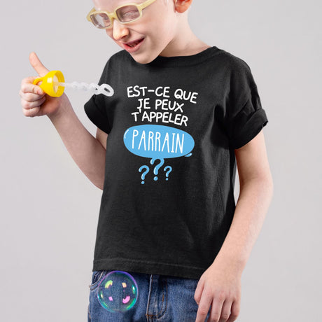 T-Shirt Enfant Est-ce que je peux t'appeler parrain Noir