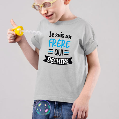 T-Shirt Enfant Frère qui déchire Gris