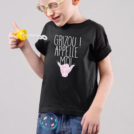 T-Shirt Enfant Grizou appelle moi Noir