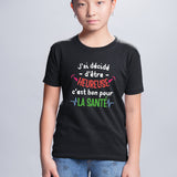 T-Shirt Enfant J'ai décidé d'être heureuse Noir