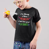 T-Shirt Enfant J'ai décidé d'être heureux Noir