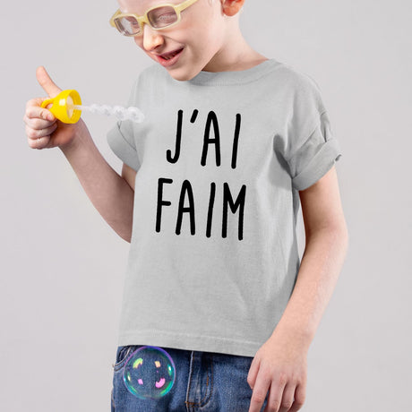 T-Shirt Enfant J'ai faim Gris