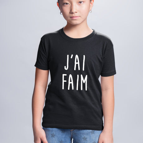 T-Shirt Enfant J'ai faim Noir